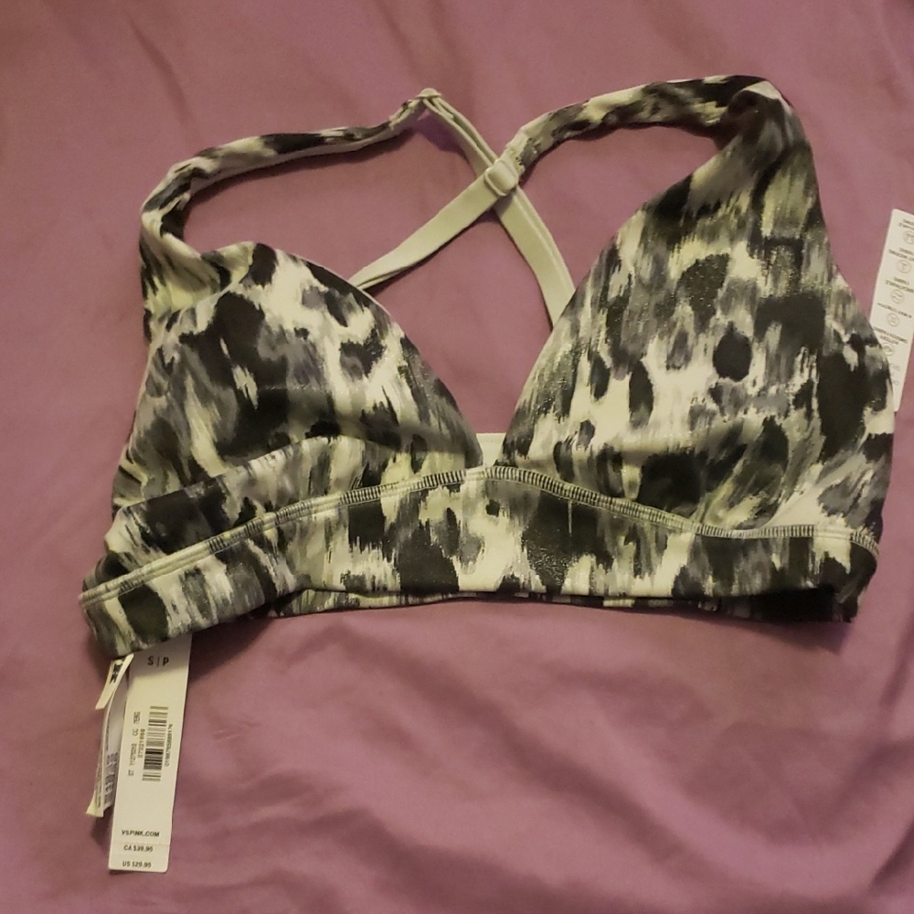 PINK Victoria's Secret Black and White Print Bralette